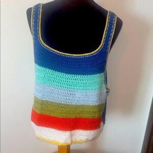 POL Oversized Multicolored Crocheted Tank Top size Medium NWOT